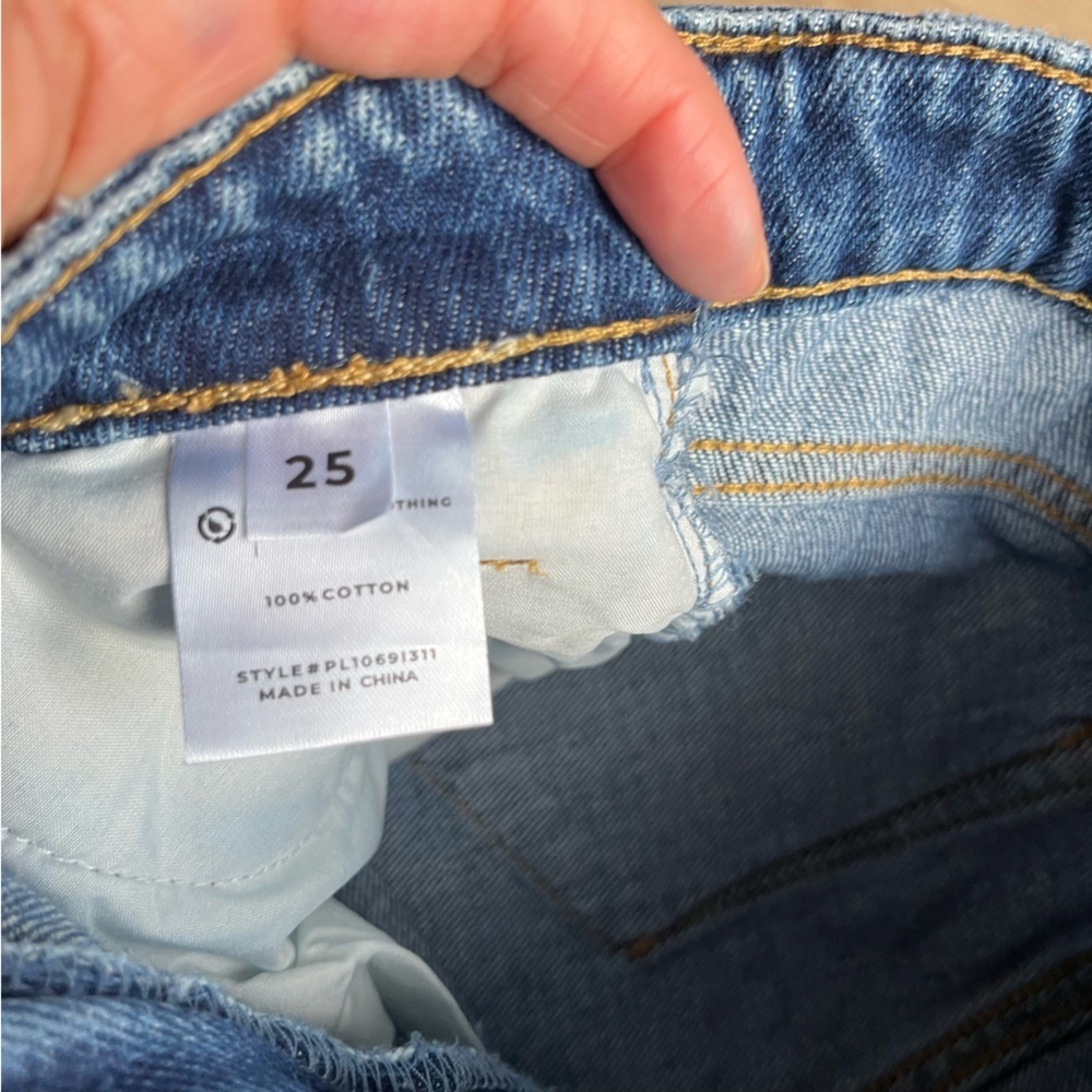 PTCL Wide Leg Jeans Medium Wash Distressed SZ 25 - Picture 4 of 7